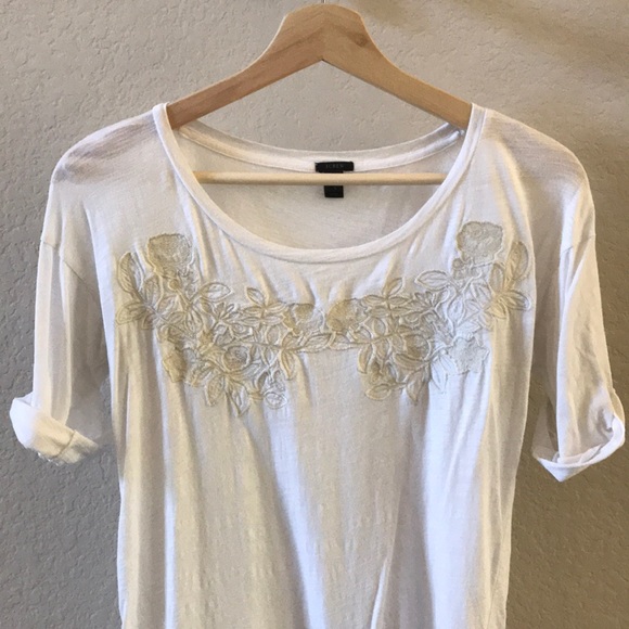 J.Crew Embroidered Tee - Picture 1 of 3
